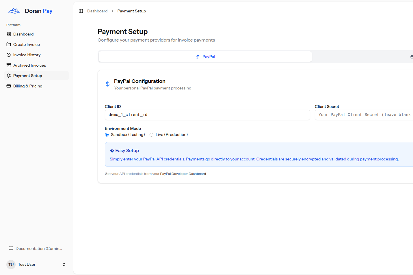 Payment Settings